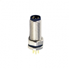 PCB Connector, Insert, A Code - M8 4pins A code male straight front panel mount connector, unshielded, insert